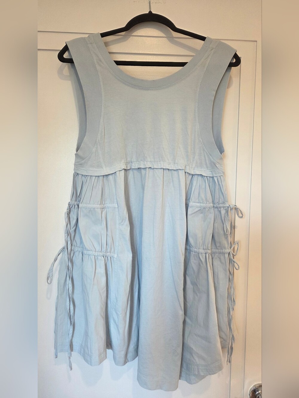 Anthropologie Light Blue Sleeveless Tiered Dress